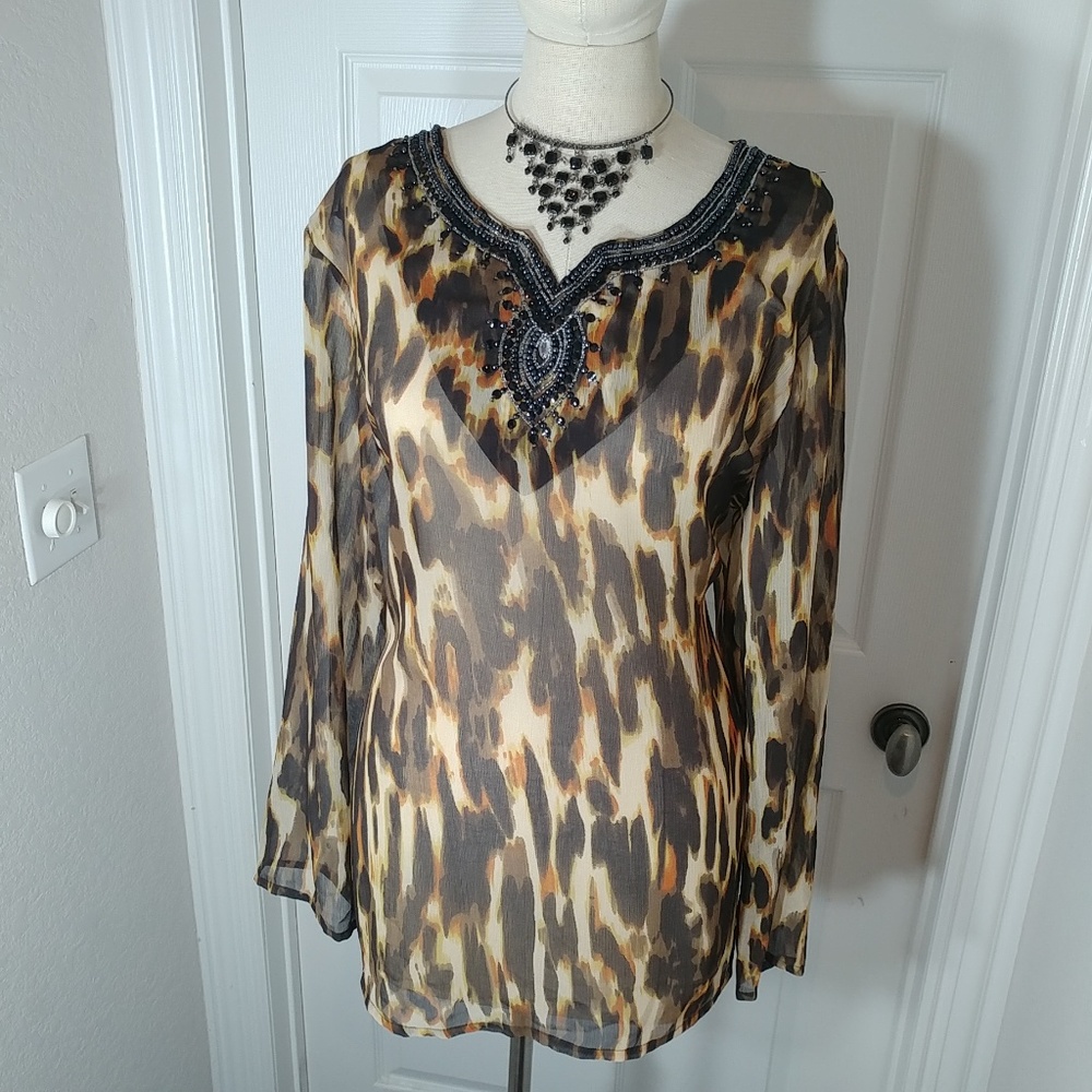 Celina Brand Animal Print Top